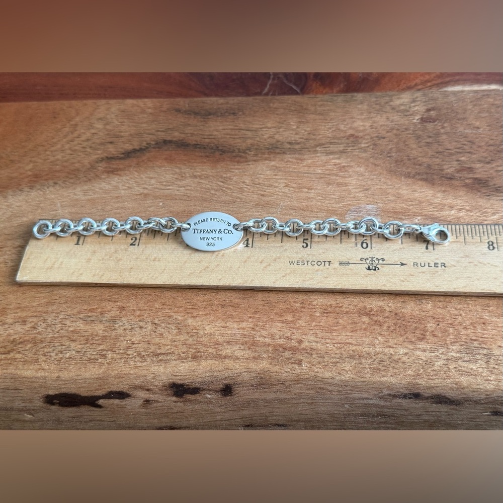 Tiffany&Co. Please Return To Oval Tag Modern Version Bracelet 7 1/4” - Picture 9 of 13